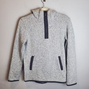 Lululemon Its Fleecing Cold Pullover Heathered White / Dark Carbon Size 2